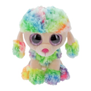 ตุ๊กตา TY Beanie Boos Rainbow- multicolor poodle size medium