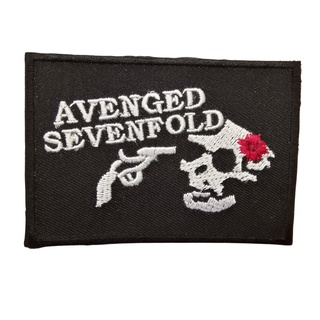 Avenged Sevenfold ตัวรีดติดเสื้อ หมวก กระเป๋า แจ๊คเก็ตยีนส์ Hipster Embroidered Iron on Patch  DIY