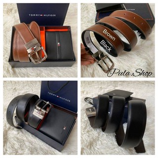 กระเป๋าสตางค์ พร้อมเข็มขัด Tommy Hilfiger Leather Belt &amp; Wallet