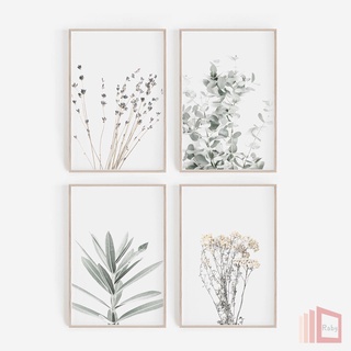 Raby Nordic style lavender plant ภาพจิตรกรรมบนผ้าใบสําหรับติดตกแต่งผนังบ้าน