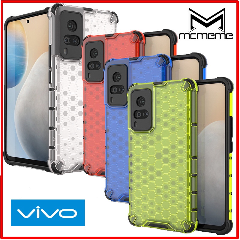 เคสกันกระแทก สีใส ลายรังผึ้ง 5 สี สำหรับ VIVO Y36 Y35 Y30 5G Y16 Y02s Y22s Y22 Y21 Y33s Y33T Y76 Y12A Y20 Y12s