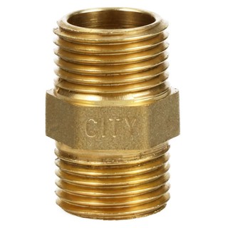 ข้อต่อ นิปเปิ้ลทองเหลือง CITY 1/2 นิ้ว อุปกรณ์เดินท่อ งานระบบประปา NIPPLE BRASS SOCKET CITY 1/2"