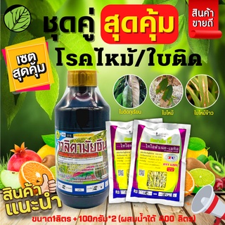 🥬 ชุดสุดคุ้ม (วาลิดามัยซิน1ลิตร+ซิมฟาร์เน็ต70 100กรัม*2ซอง) ป้องกันและกำจัดโรคพืช โรคไหม้ ใบติด