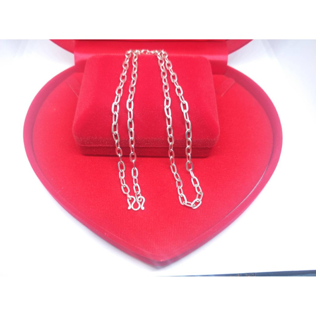 PSN005 สร้อยคอเงิน ลายโซ่ฝรั่ง ชุบเศษเงินแท้925 ยาว60cm สินค้าพร้อมส่ง