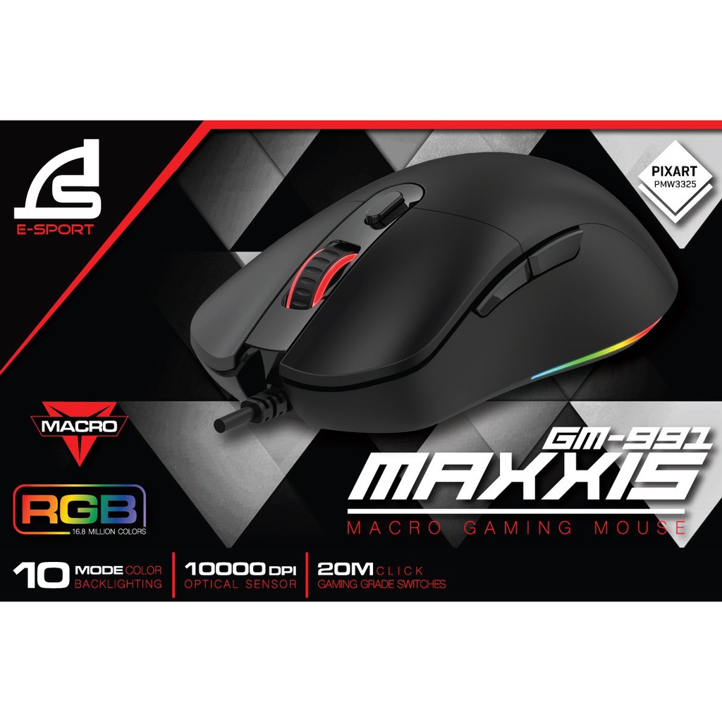 SIGNO E-Sport MAXXIS Macro Gaming Mouse รุ่น GM-991 (Black) (เกมส์มิ่ง เมาส์)
