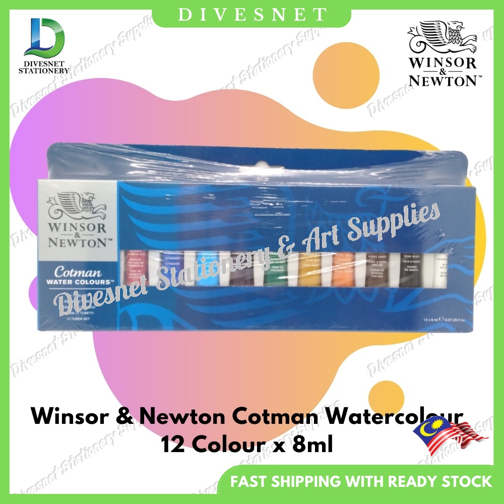 Winsor & Newton Cotman Watercolor 12 Colour x 8ml ST NY Set A29408B