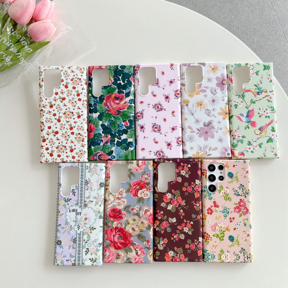 เคสโทรศัพท์ ซิลิโคนนิ่ม กันกระแทก ลายดอกไม้ แฟชั่น สําหรับ Samsung Galaxy S22 S23 S24 Plus Ultra