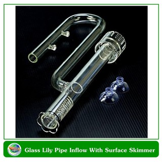 ท่อน้ำเข้า พร้อมสกิมเมอร์ Surface Skimmer for Aquarium Planted Tank 13mm for tube size 12/16mm. สกิมเมอร์ ลดฝ้าผิวน้ำ