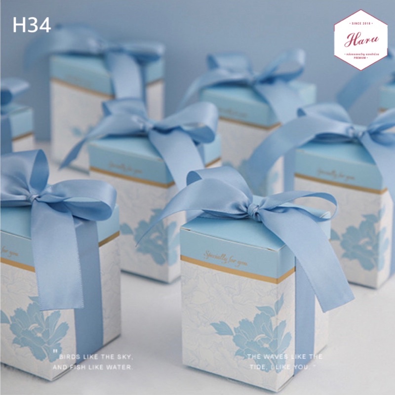 H34 กล่องของขวัญ กล่องขนม กล่องพร้อมโบว์ลายดอกไม้ - รูปที่ 5