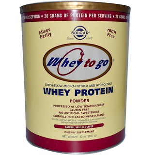 Solgar, Whey To Go, Whey Protein Powder, Natural Vanilla Flavor, 32 oz (907 g) เวย์โปรตีน รสวนิลลา