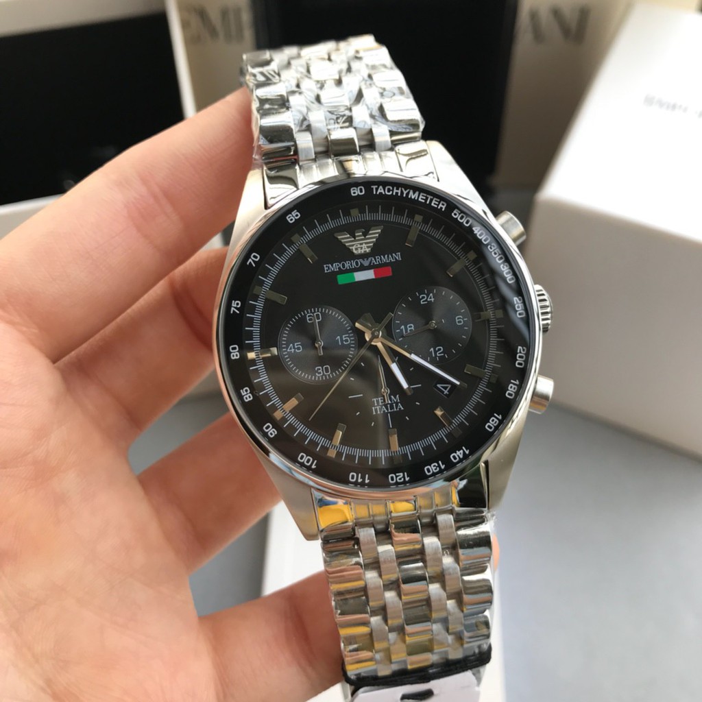 พร้อมสต็อก ! Emporio Armani Tazio Chronograph นาฬิกาข้อมือผู้ชาย รุ่น AR5983 - 100% Authentic Amani Brand Watch
