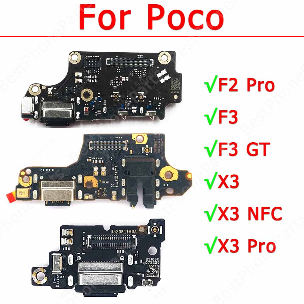 Original Charge Board สําหรับ Xiaomi Mi Poco F2 Pro F3 GT X3 NFC ชาร์จพอร์ตโมดูลอะไหล่