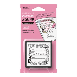 MIDORI Paintable stamp Pre-inked My favorite (D35387006) / ตัวปั๊มแบบมีหมึกในตัว ลายสิ่งที่ชอบ แบรนด์ MIDORI