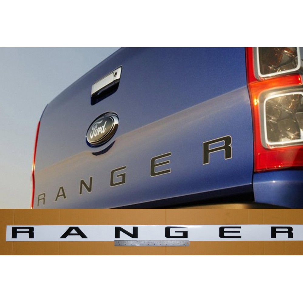 (1ชุด) ตามภาพ สติ๊กเกอร์ RANGER สีดำ ติดท้ายรถ ฟอร์ด เรนเจอร์ ทุกรุ่น FORD RANGER PX T6 2012 - 2019 ท้ายกระบะ Sticker