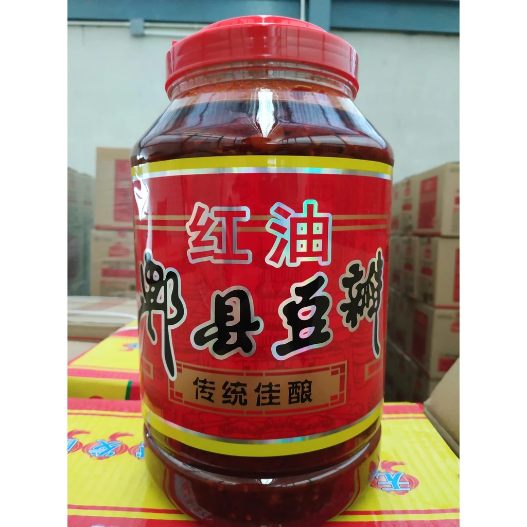 น้ำพริกถั่วเสฉวน โต้วปั้นเจียง ซอสจีน เต้าเจี้ยวจีน 金沙无意 红油郫县豆瓣酱 4kg