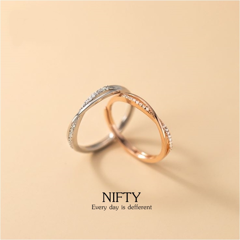 แหวนเงินแท้ 92.5% Nifty ring RGS-027  รูปทรงเรขาคณิต ปรับขนาดได้