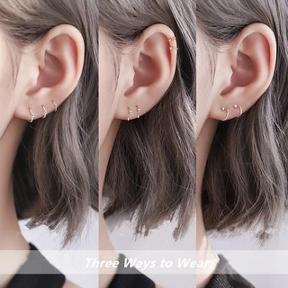 Roselife ต่างหูแบบห่วง S925 เครื่องประดับแฟชั่นผู้หญิง สไตล์ชิค 1 คู่