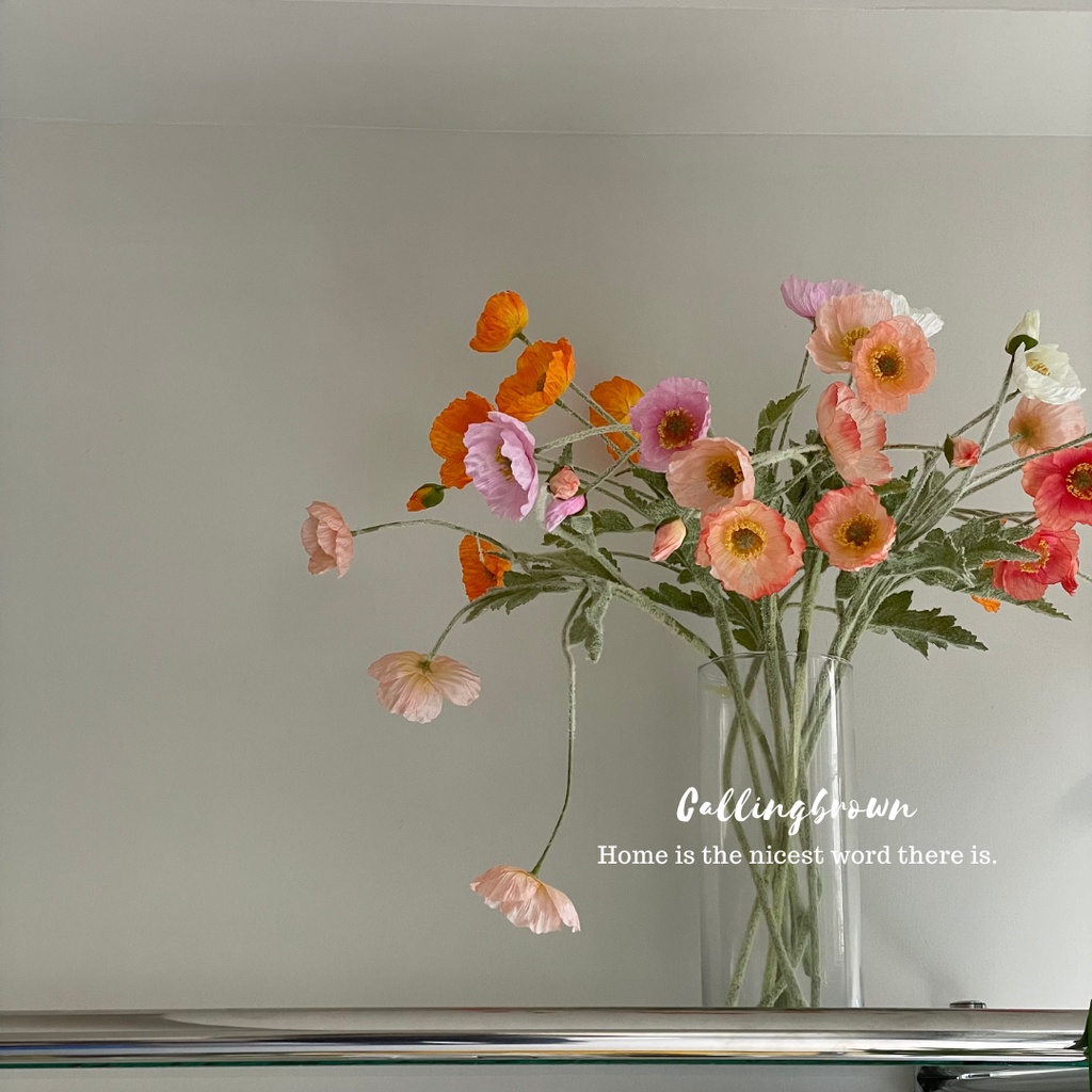 callingbrown [🌸พร้อมส่ง🌸] Valentine ดอก ดอกไม้ตกแต่ง ดอกป๊อปปี้ ดอกป๊อปปี้ปลอม