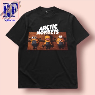 เสื้อยืด พิมพ์ลายลิง Arctic Monkeys X Minnions Band ขนาดใหญ่