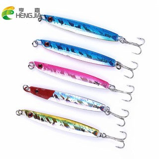 Hengjia 5 colors 25g จิ๊กนำไบโอนิคล่อที่มีตะขอแหลม Lures เหยื่อล่อตกปลาอุปกรณ์ตกปลาโลหะเทียม Fishing Lure