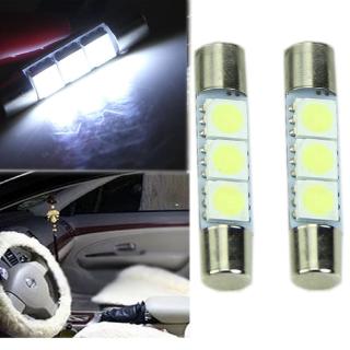 หลอดไฟ LED สีขาว T 6 5050 31 มม. 3-SMD 1 ชิ้นสำหรับรถยนต์