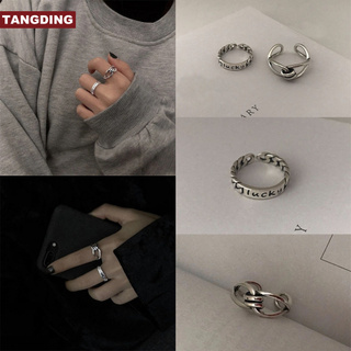 【Cod Tangding】แหวนนิ้วมือแฟชั่นสไตล์เรโทรสําหรับผู้หญิง 2 ชิ้น/ชุด