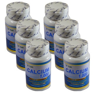 Nature Calcium 1000 ผลิตภัณฑ์เสริมอาหาร แคลเซียม 30 เม็ด x 6 กระปุก