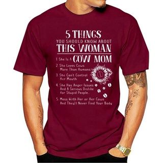 พิมพ์ลายวินเทจใหม่ เสื้อยืดลําลอง แขนสั้น พิมพ์ลาย 5 Things You Should Know About This She Is A Cow Mom Suower Version C