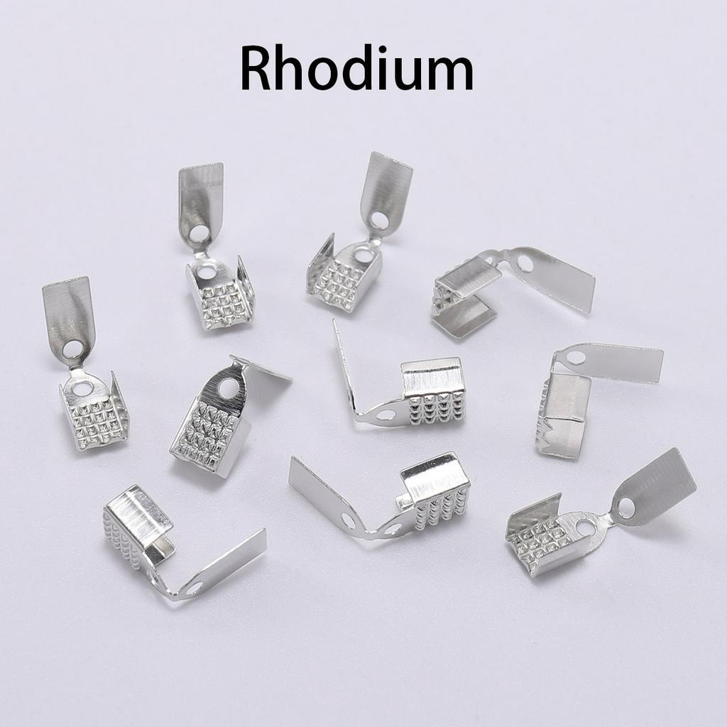 คลิปหนีบสาย  100ชิ้น/แพ็ค โรเดียมทอง แบบพับได้ สำหรับงานเครื่องประดับDIY - รูปที่ 4