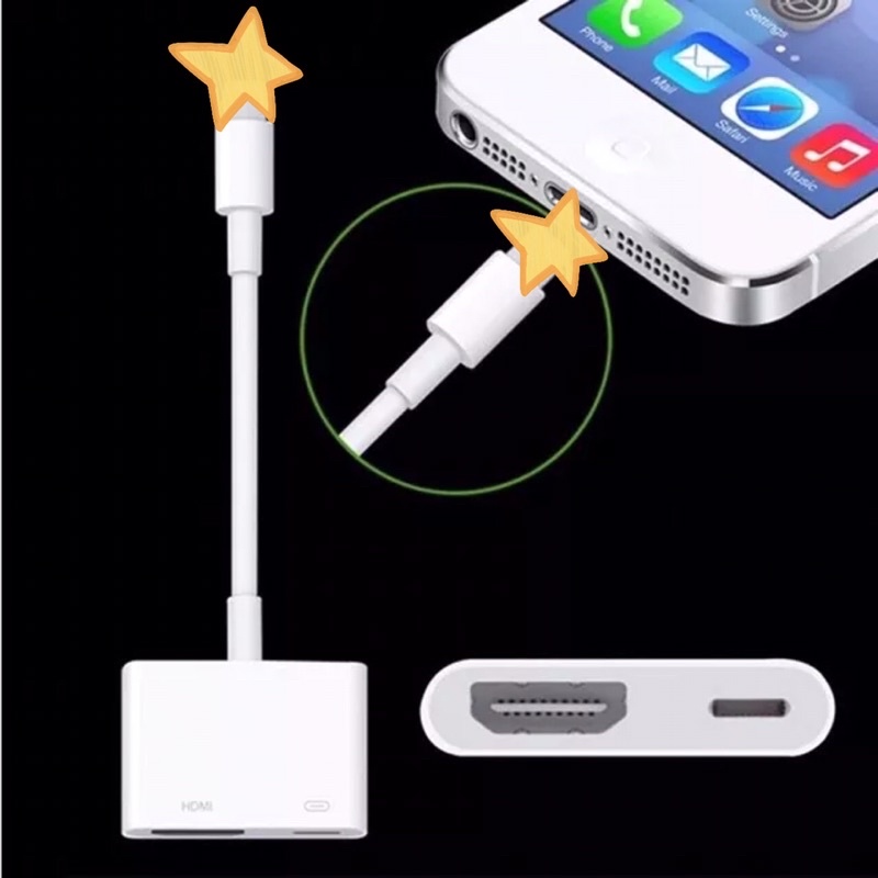 Lightning to HDMI Adapter สายแปลง Phone Pad ต่อจอ TV Monitor Projector แสดงผลหน้าจอผ่าน HDMI