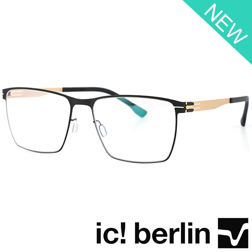 Ic Berlin แว่นตา รุ่น 036 C-4 สีดำขาทอง กรอบเต็ม ขาข้อต่อ สแตนเลส สตีล กรอบแว่นตา frame Eyeglass Eye