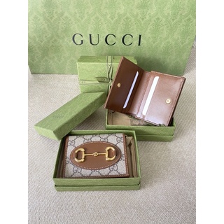 แท้💯New Gucci Horsebit 1955 card case wallet