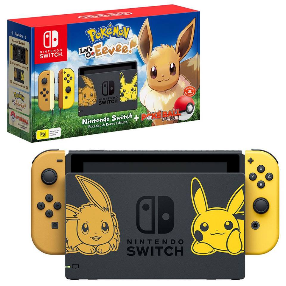 Nintendo Switch Pikachu &amp; Eevee Edition with Pokemon: Let’s Go, Pikachu &amp; Eevee + Poke Ball Plus (US)