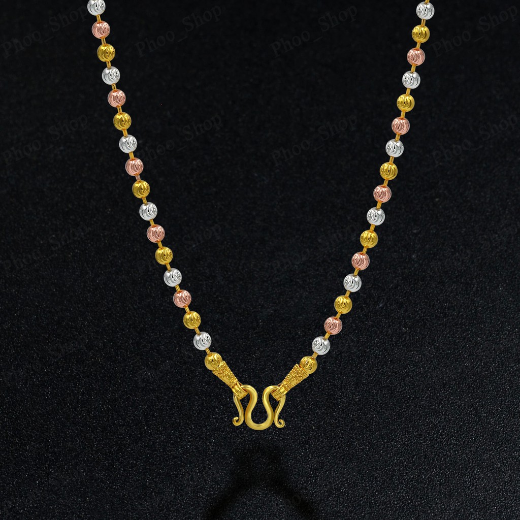 ไม่ลอกไม่ดำ สร้อยคอ 3 กษัตริย์ 18k งานอิตาลีมูนคัท  # 536 ทอง เงิน นาค ใส่จี้ใส่พระ เคลือบหนาพิเศษใส