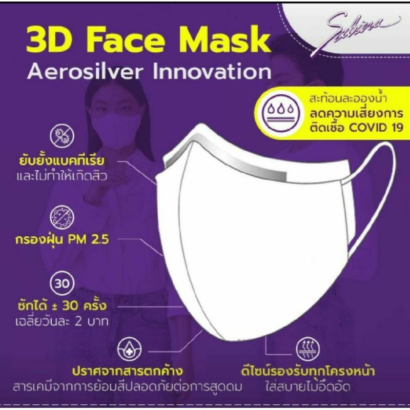 SABINA  3D Face Mask (Aerosilver Innovation) ราคาเต็ม 100฿