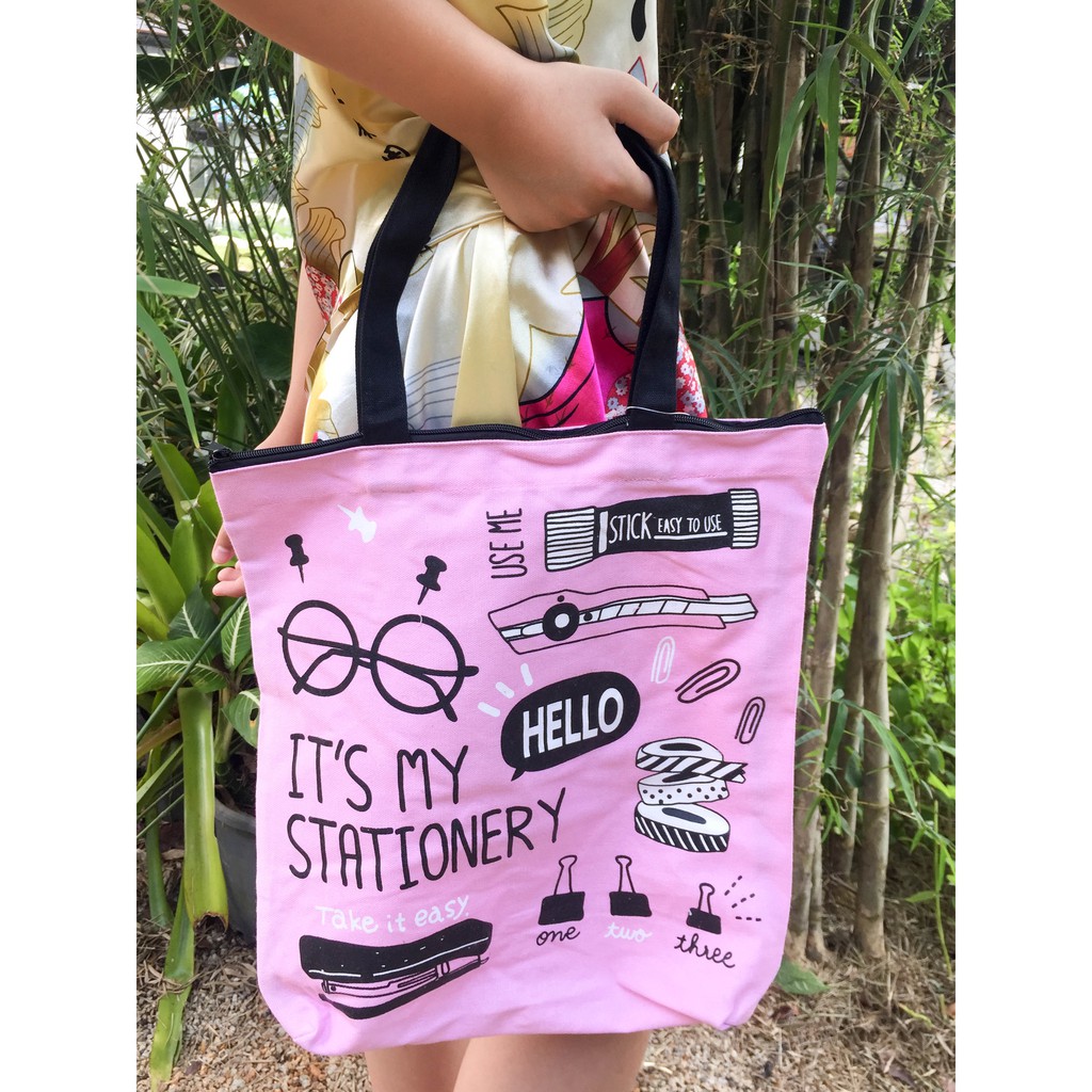 กระเป๋าผ้า CANVAS It's my stationery 2 ขนาด 35*56.7 ซม.