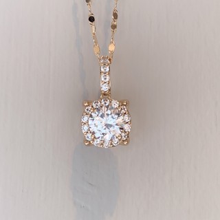 XUPING JEWELRYสร้อยคอเพชรCZ เพชร  Necklace สร้อยคอพร้อมจี้โรสโกลด์ [xiaozhanพร้อมส่ง]