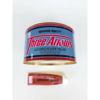 Three Arrows สามศร สีโป๊วแดง สูตรดั้งเดิม น้ำยาเร่งสีแดง ขนาด 1000 กรัม สีโป๊วรถยนต์ แห้งเร็ว ตกแต่งผิวให้เรียบ ซ่อมสี ร