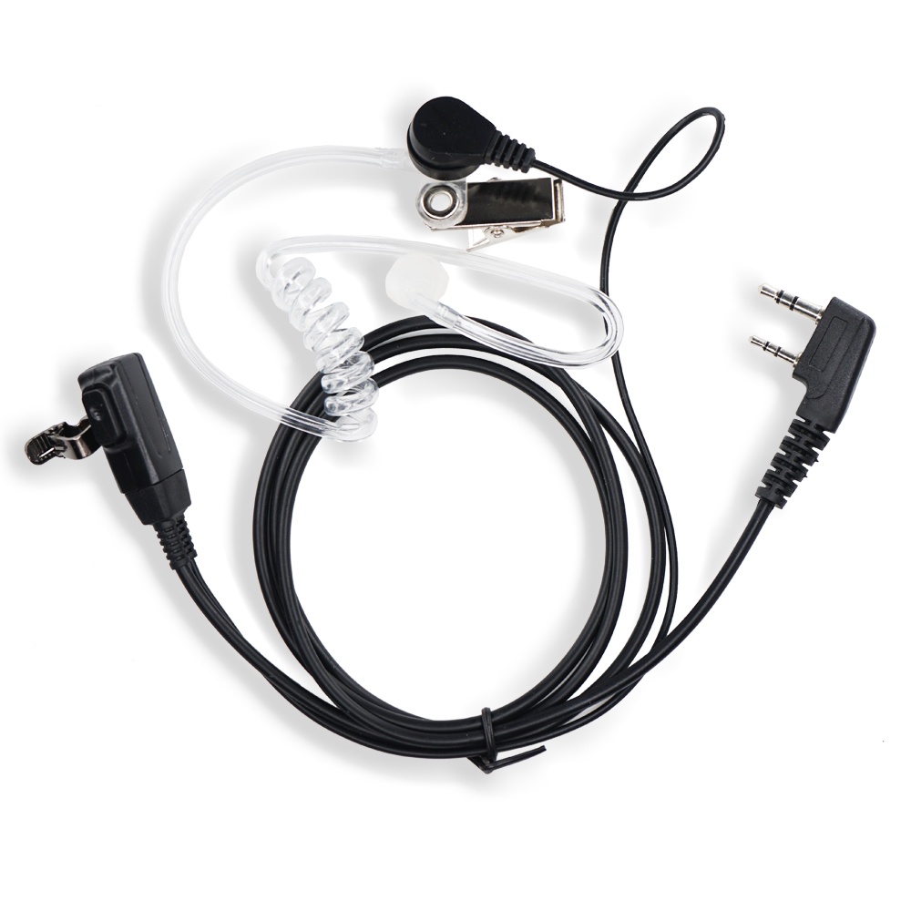 Original Air Acoustic Tube 2 Pin PTT Earpiece สําหรับวิทยุ Walkie Talkie ชุดหูฟังคอไมโครโฟนสําหรับ Baofeng UV82 UV5R BF-888S