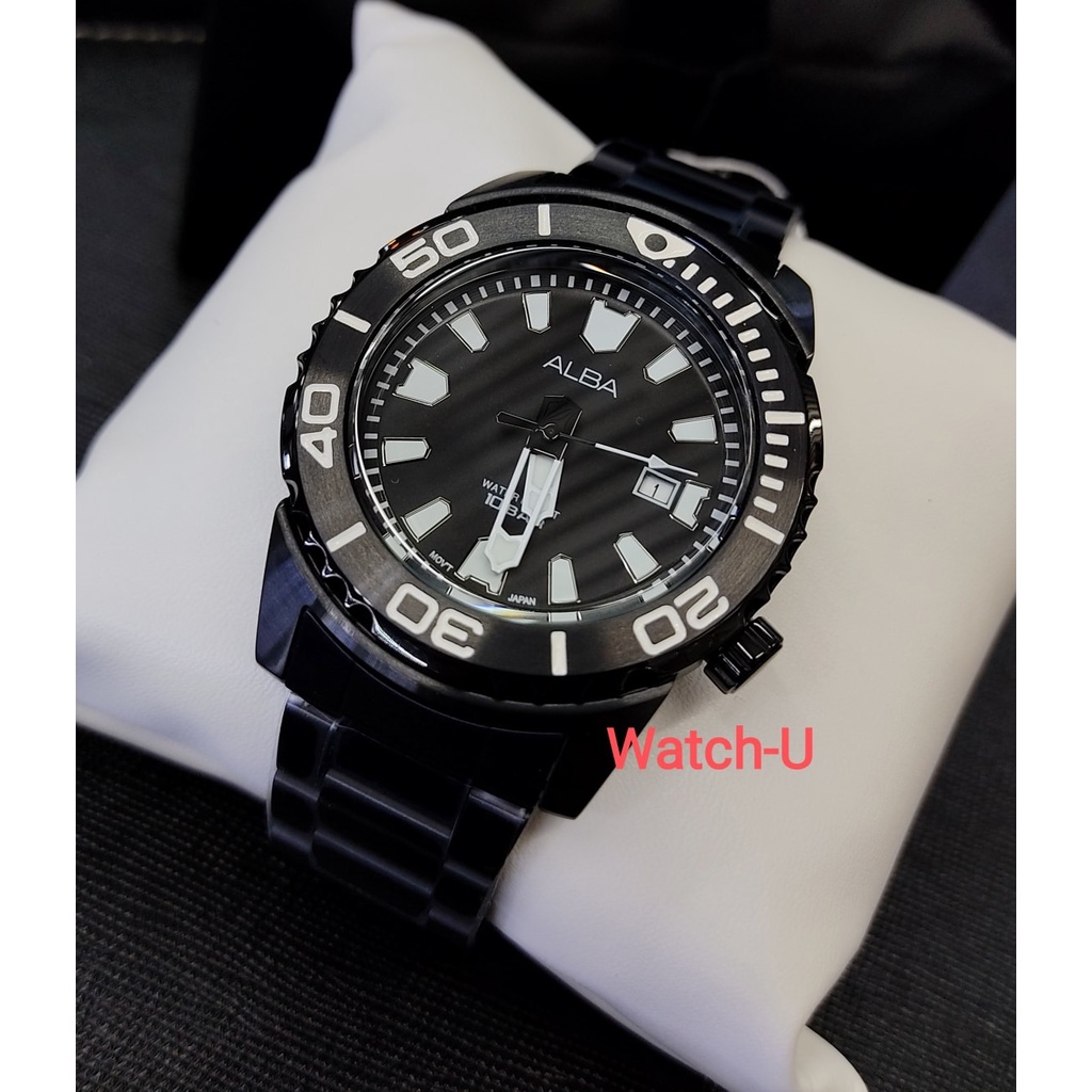 นาฬิกา Alba Quartz สแตนเลสรมดำ รุ่น AG8M01X1 AG8M01X AG8M01