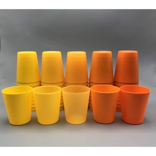 แก้วน้ำ 6.5oz แก้วน้ำดื่มพลาสติก หลากสี S1🥤 เซ็ต 1 แพ็ค บรรจุ 10 ใบ by innotrend