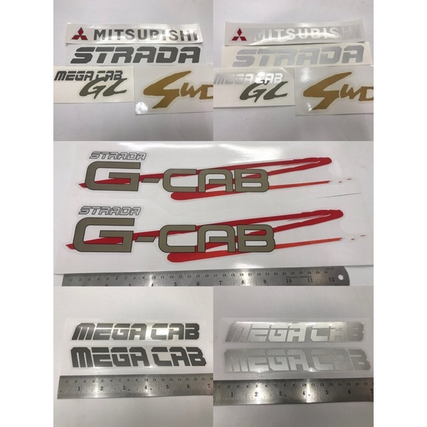 สติ๊กเกอร์ดั่งเดิมรถ ติดฝาท้ายกระบะ MITSUBISHI STRADA MEGA CAB GLX