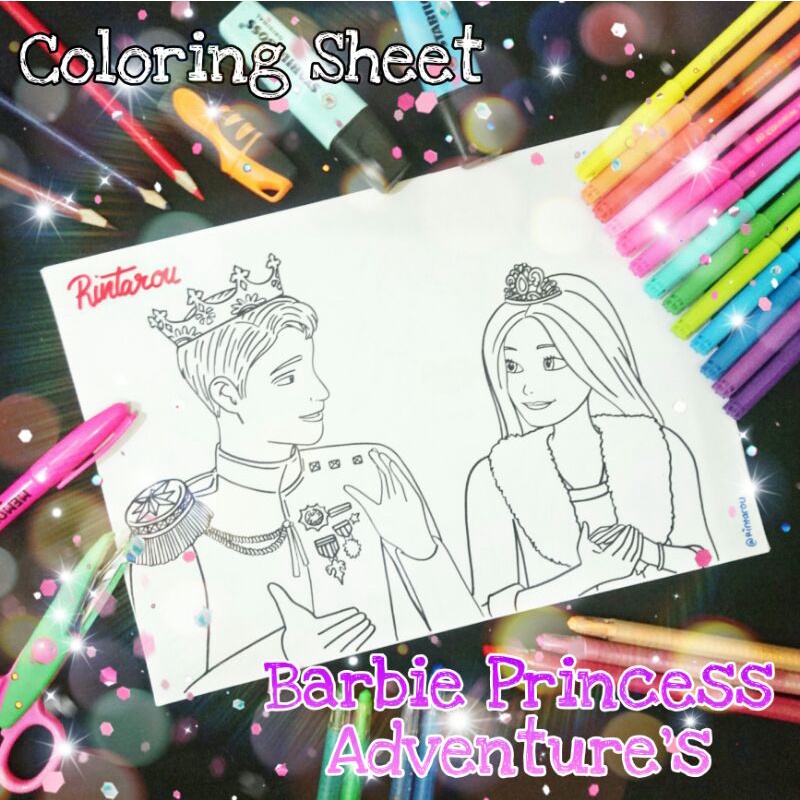 แผ่นระบายสี แอนิเมชั่น Barbie Princess Adventure