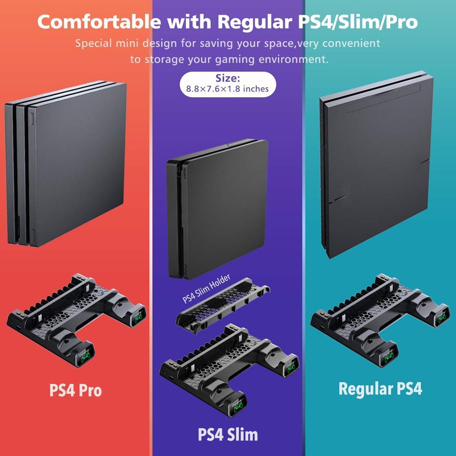 เกมคอนโซล：S4/ S4 ro/ S4 Slim Console Vertical Cooling Stand Controller ...