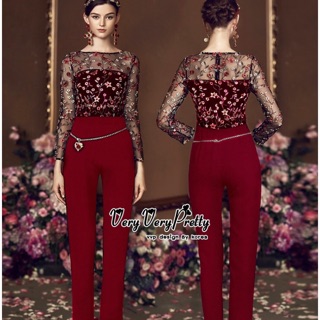 Luxurious Florals Embroidery Jumpsuit