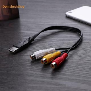 DB--- สายอะแดปเตอร์ USB ตัวผู้ 3 RCA ตัวผู้ AV สำหรับ HDTV 0.3 เมตร