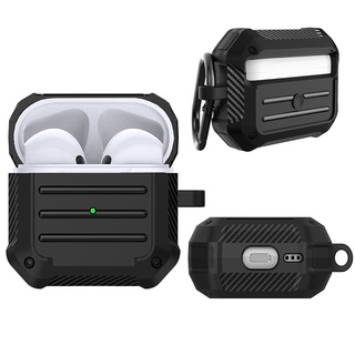 เคสหูฟังบลูทูธ Compatible For Airpods 3 2 1 Pro TPU คาร์บอนไฟเบอร์ กันกระแทก สําหรับ