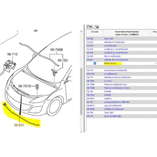 113.BBM456651 ไม้ค้ำฝากระโปรงหน้า   มาสด้า3  Mazda 3 2005 -2013 /แท้เบิกศูนย์ (MST=1)