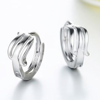 Hollow Water Earrings Silver 925 ต่างหูติดหูต่างหูรูปกระเป๋าสีขาวทองสําหรับผู้หญิง WE54R