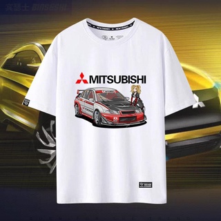 T-shirt  Mitsubishi Performance Department EVO ผู้ที่ชื่นชอบการดัดแปลงรถฉลองครบรอบปีที่ all-match ผู้ชายและผู้หญิงเสื้อย